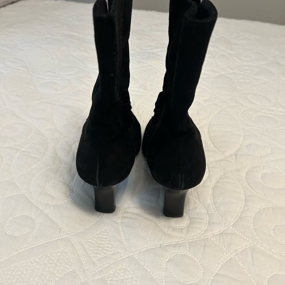 Peter Kaiser black suede heeled bootie